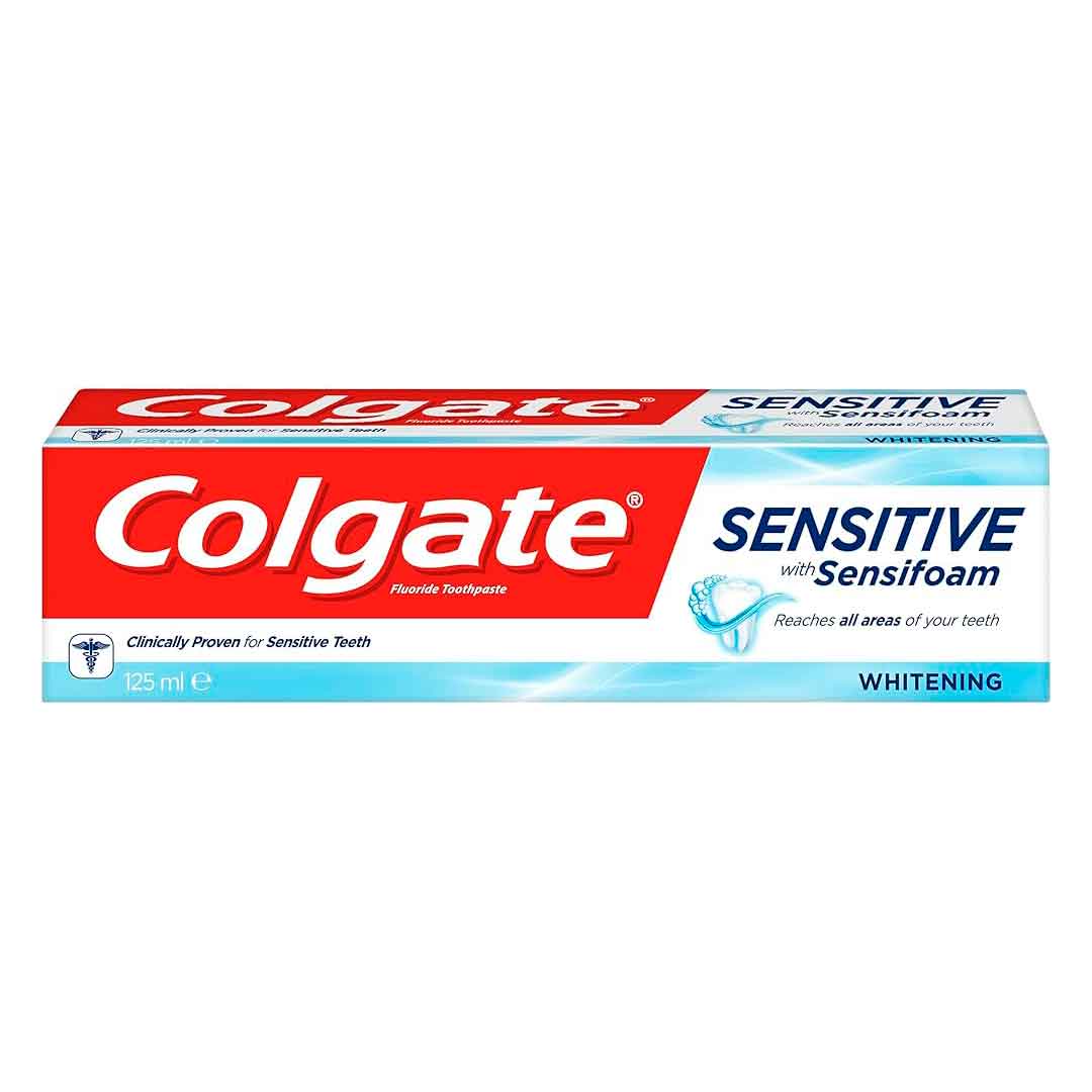 Colgate Sensitive with Sensifoam Whitening Toothpaste for Sensitivity Relief & Brighter Teeth 125 ml/4.23 oz