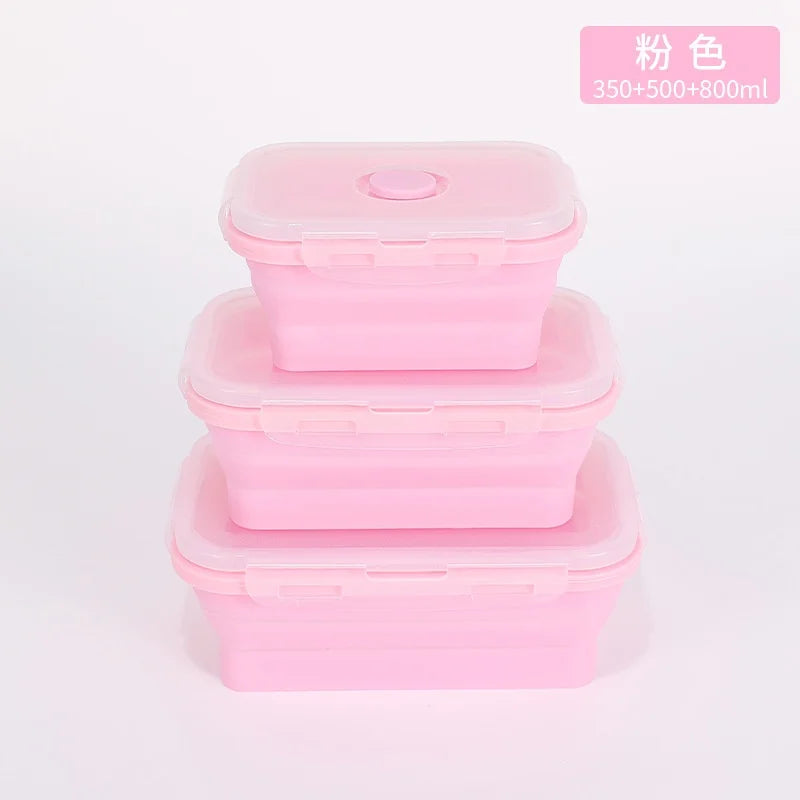 Collapsible Silicone Food Storage Containers with Lids & Vents - Kitchen Meal Prep Container Set