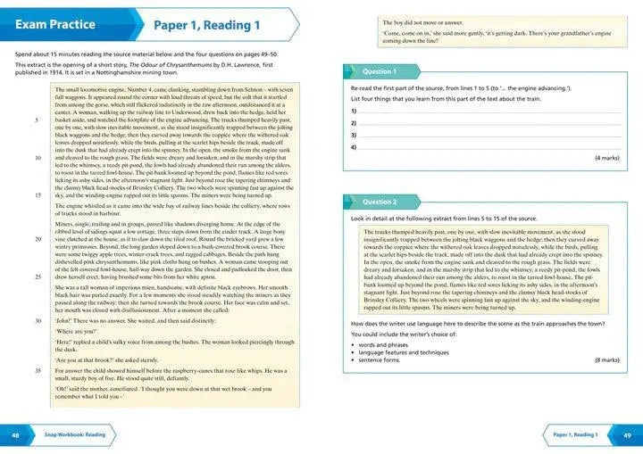 Collins GCSE Grade 9-1 SNAP Revision - AQA GCSE 9-1 English Language Reading (Papers 1 & 2) Workbook