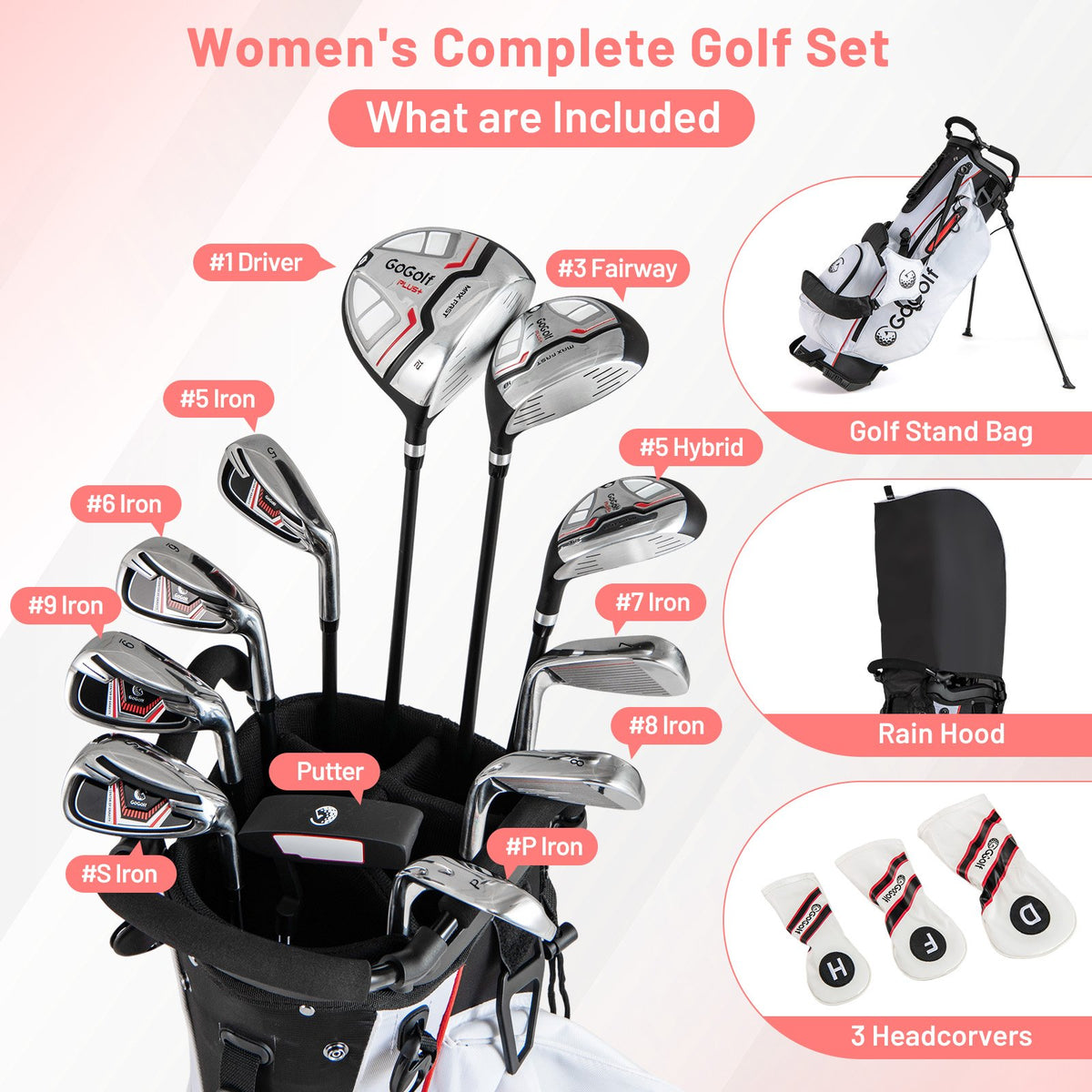 Women's Complete Golf Clubs and Bag Set Right Handed-Green