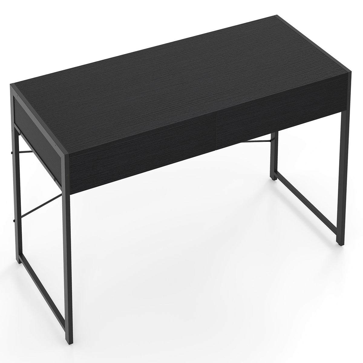 Computer Desk with 2 Drawers Vanity Table with Heavy-Duty Metal Frame-Rustic Brown