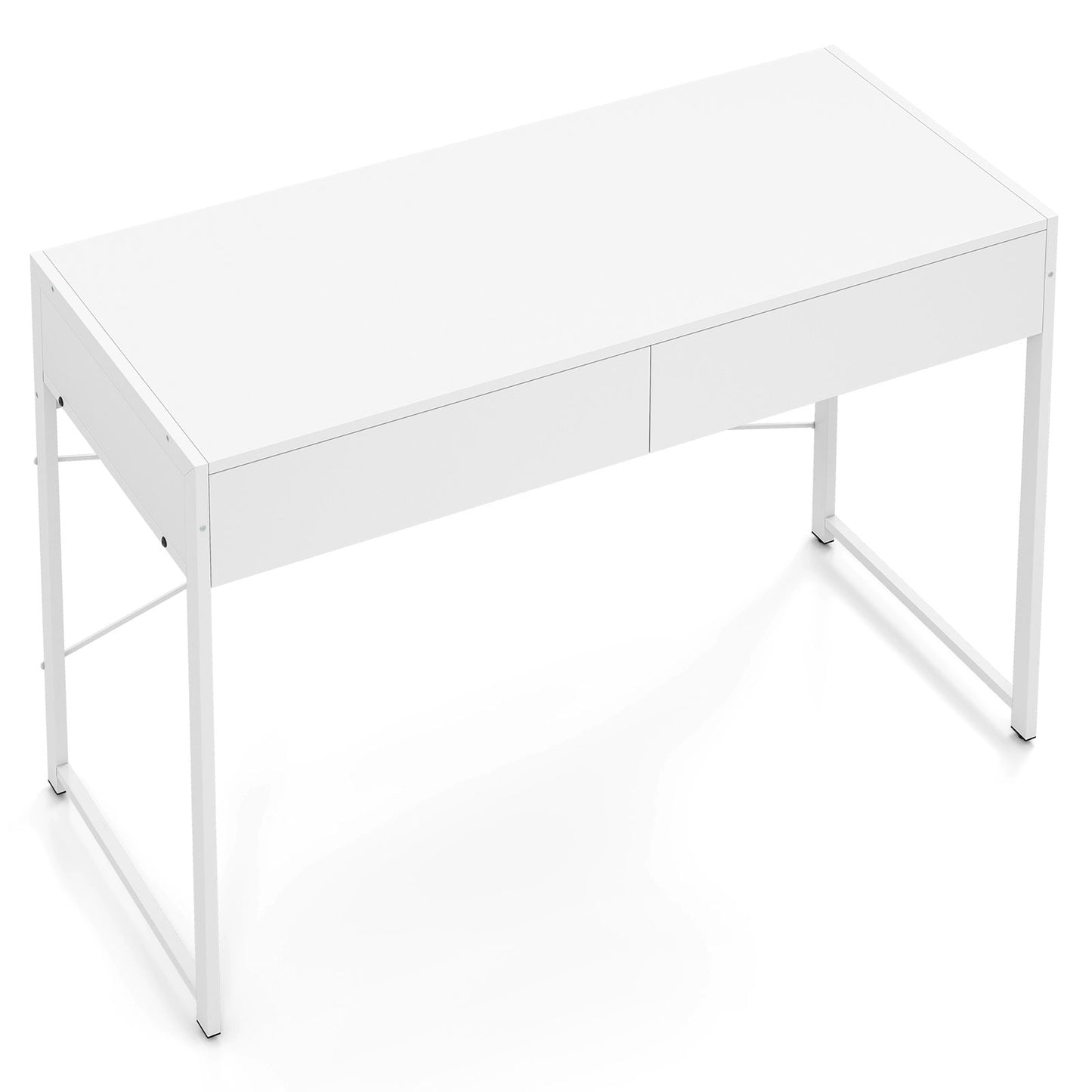 Computer Desk with 2 Drawers Vanity Table with Heavy-Duty Metal Frame-Rustic Brown