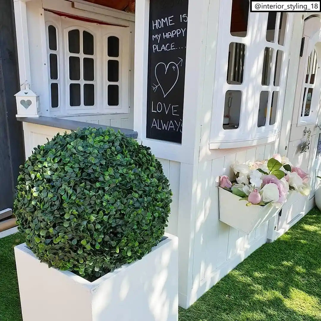 IDEALIST Lite Contemporary Flower Box Square Garden Planter, Faux Lead Concrete Outdoor Large Plant Pot H40 L40 W40 cm, 65L