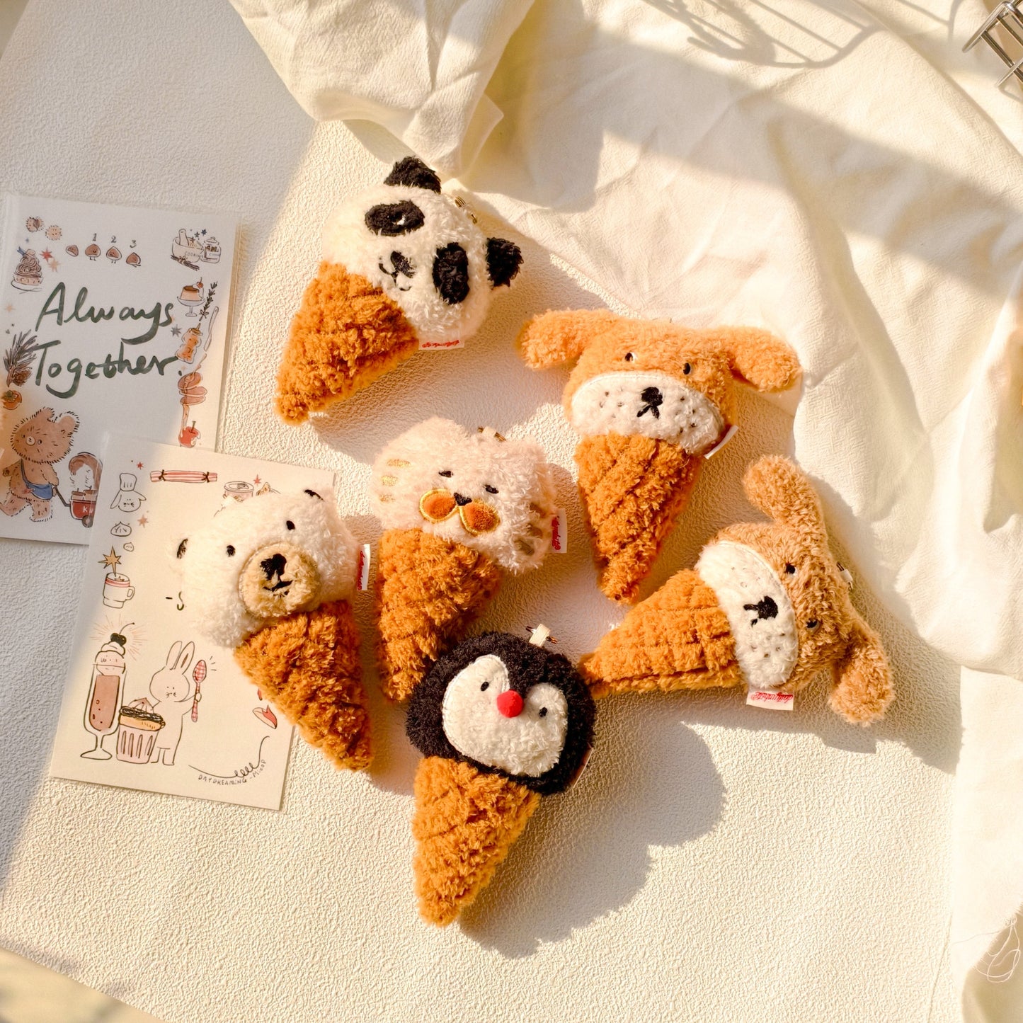 Daily White | Puppy Ice Cream Cone Plush Charm