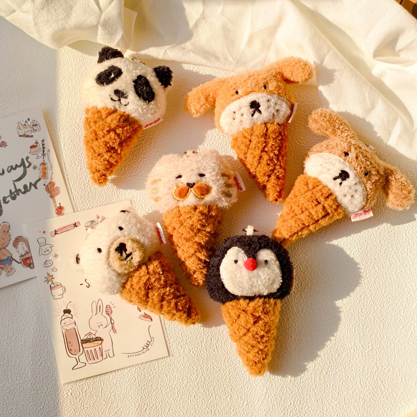 Daily White | Puppy Ice Cream Cone Plush Charm