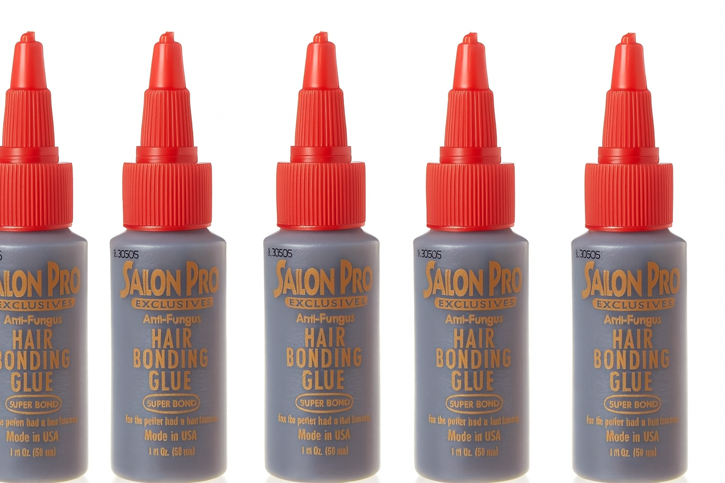 Salon Pro Hair Bonding Glue Black Professional Hold for Hair Extensions & Wigs 30ml/1.01 oz (5 PC Combo)