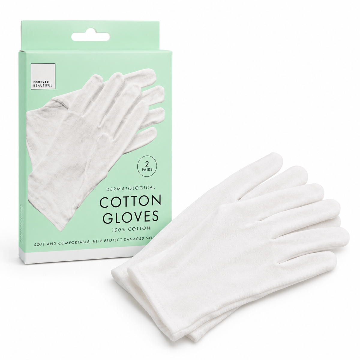 100% Cotton Moisturizing Gloves – Soft Overnight Hand Care Gloves (2 Pairs)