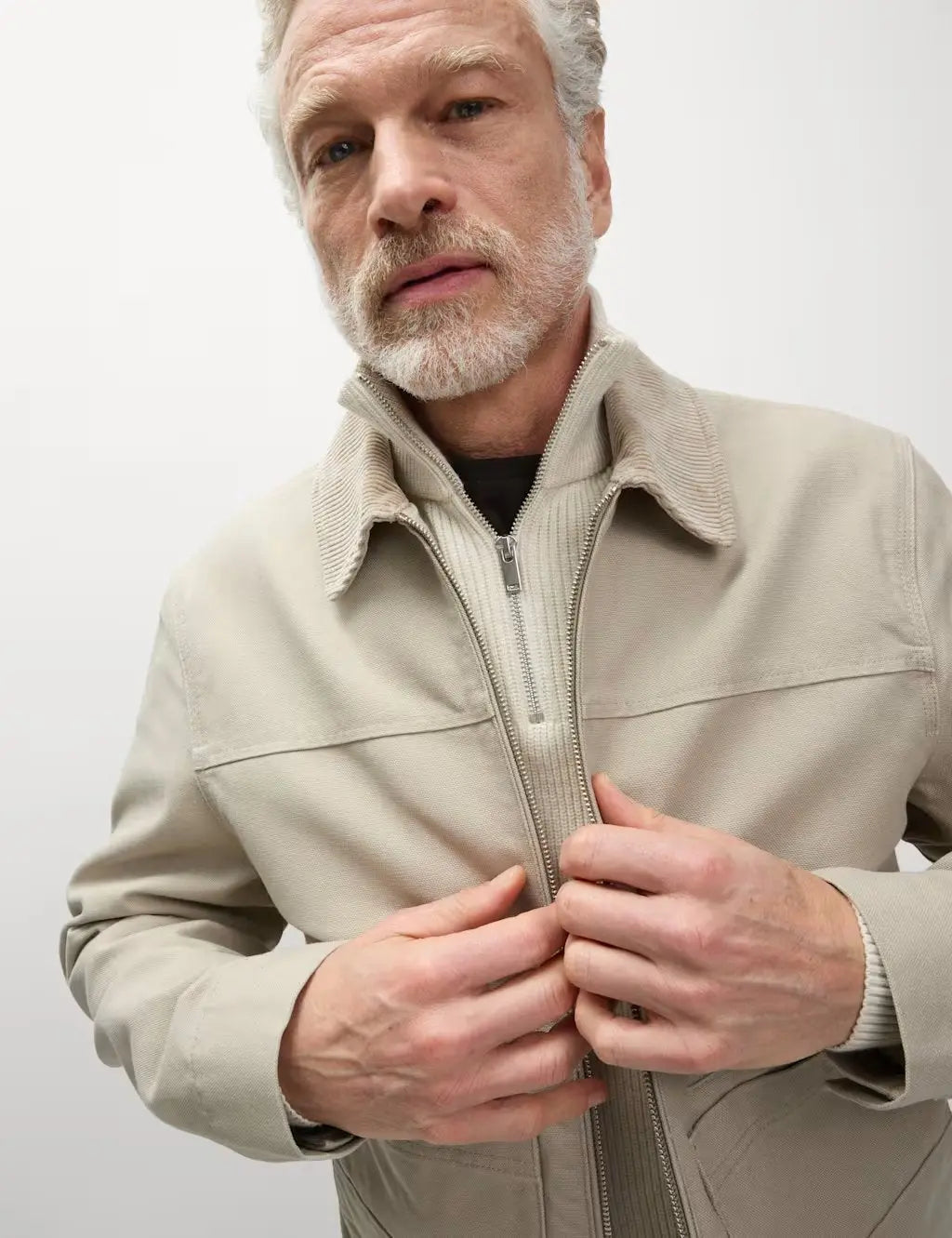 Cotton Rich Canvas Harrington Jacket