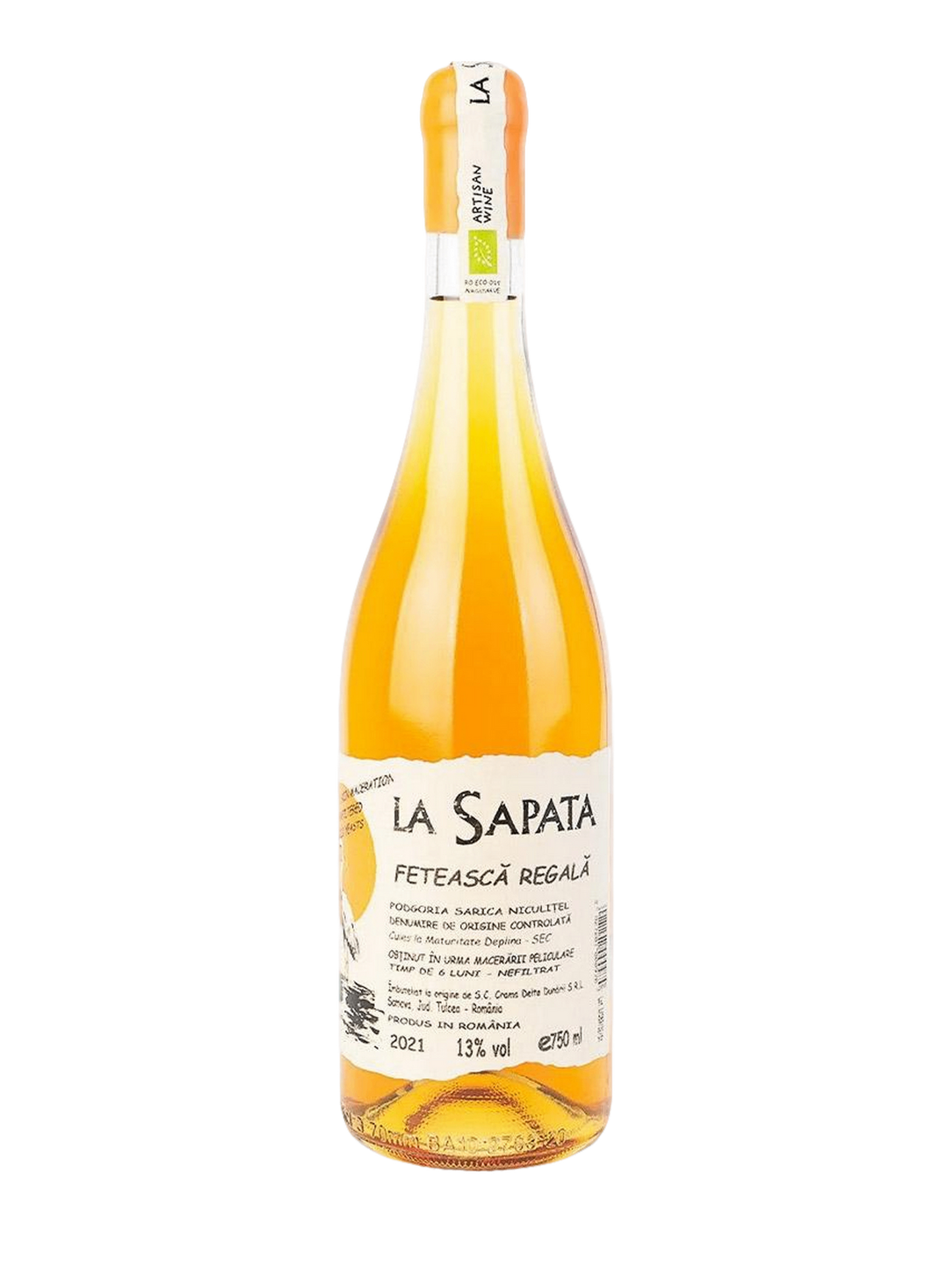 Crama Delta Dunarii La Sapata Feteasca Regala Artisanal Organic Vegan Orange Wine