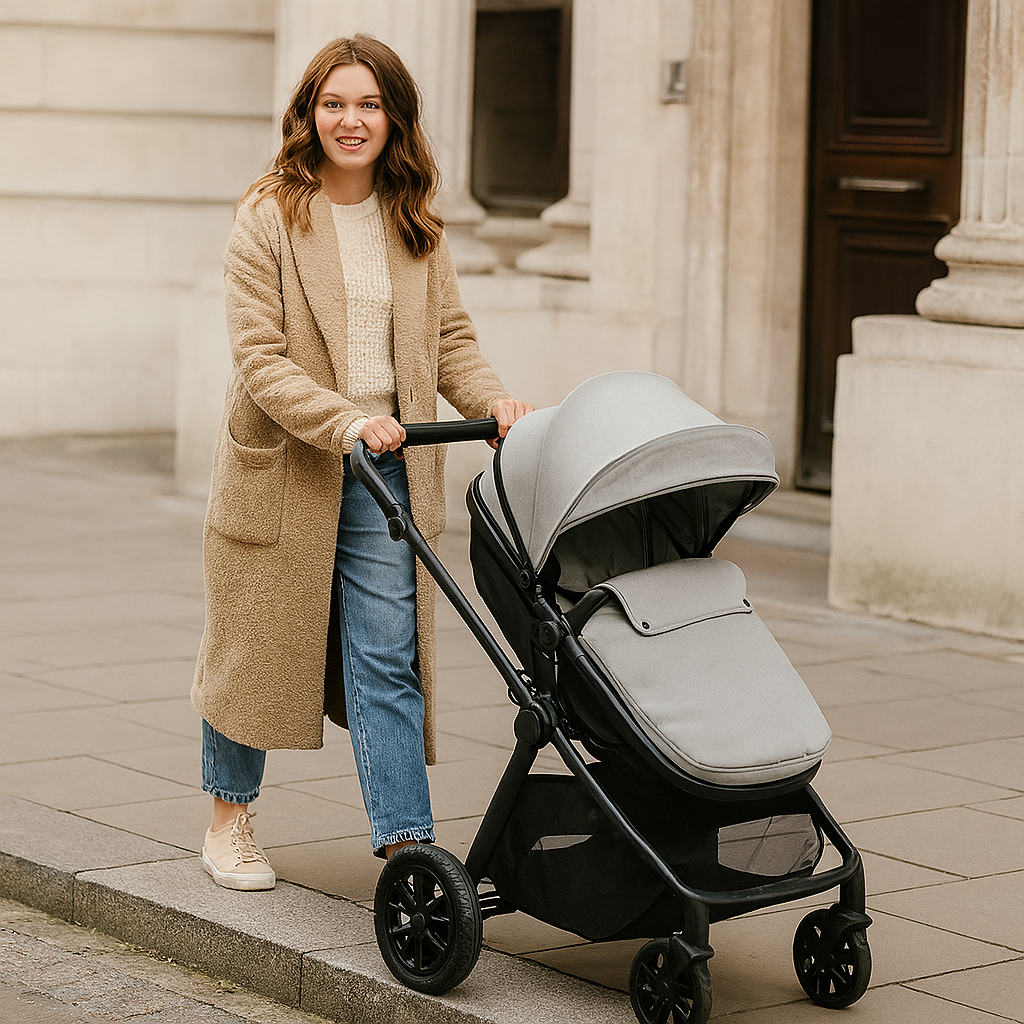 For Your Little One Cruise 3 In 1 Travel System With Car Seat And ISOFIX Base - Pebble Sage (Free Cupholder And Seat Liner Included!)
