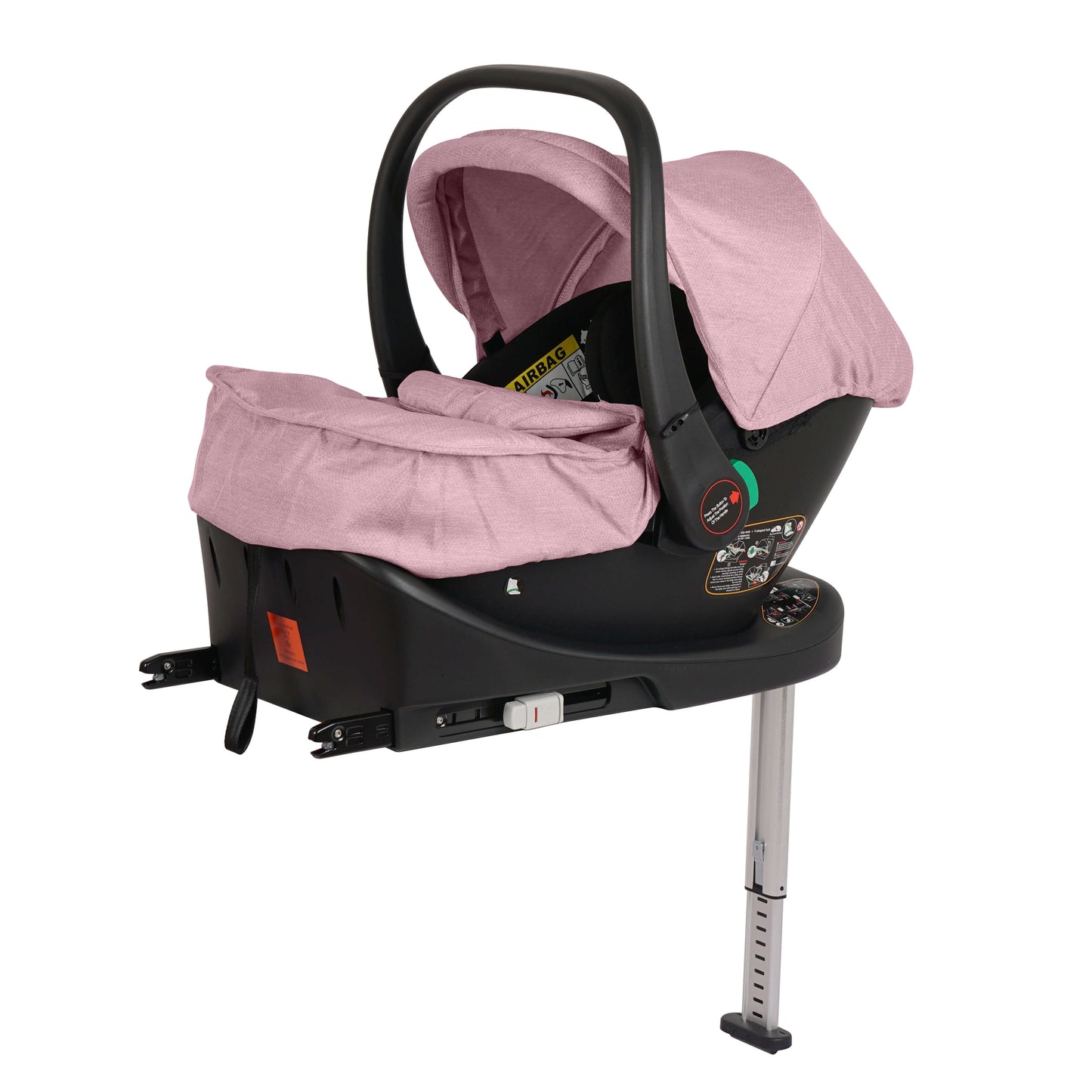 For Your Little One Cruise 3 In 1 Travel System With Car Seat And ISOFIX Base - Blush Rose (Free Cupholder And Seat Liner Included!)