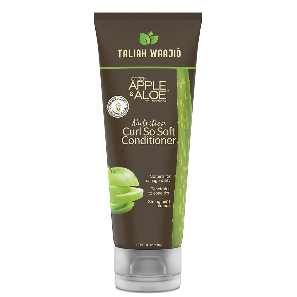 Taliah Waajid Green Apple & Aloe Nutrition Curl So Soft Conditioner Deeply Nourishes & Softens Curls for Wavy, Curly & Coily Hair 10 oz