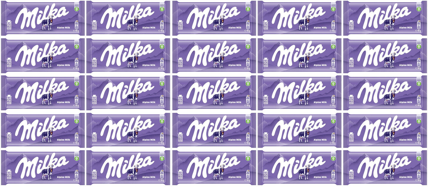 25 x Milka Alpine Milk Large Bar - 90GM