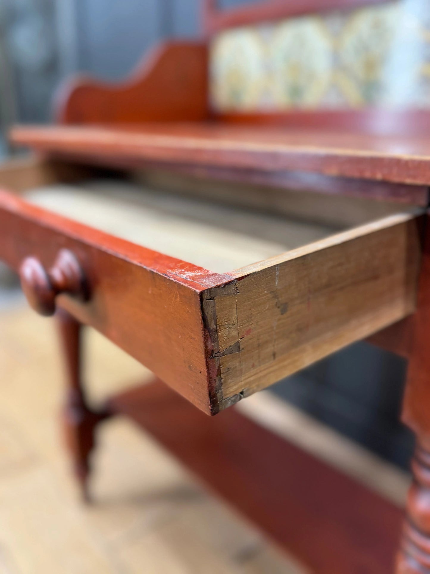 Antique Pine Washstand  Side Table / Dressing Table / Sideboard Desk