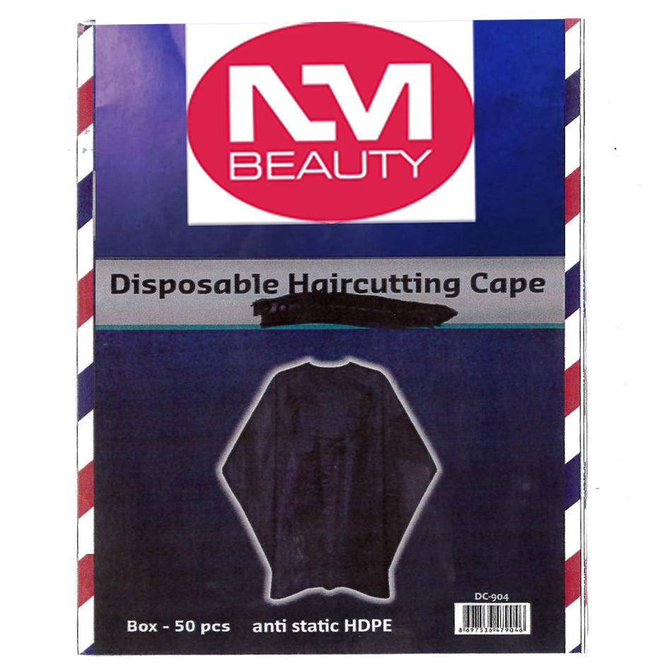 NM Beauty Disposable Hair Cutting Cape – Waterproof & Hygienic Protection for Salons & Home Hairdressing – 50 pcs