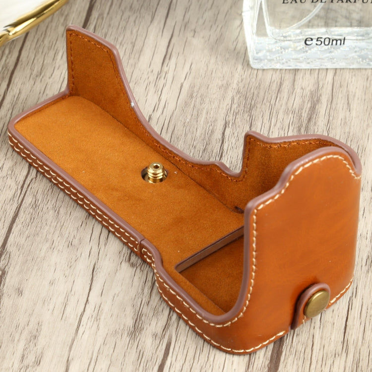 1/4 inch Thread PU Leather Camera Half Case Base for Sony ILCE-7C/A7C, For Sony ILCE-7C/A7C