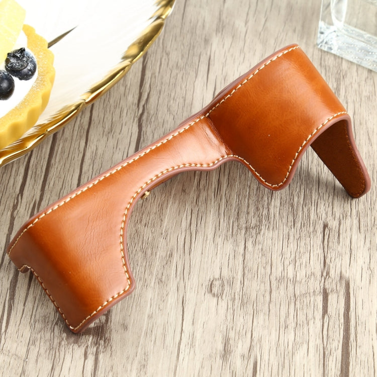 1/4 inch Thread PU Leather Camera Half Case Base for Sony ILCE-7RM4 / A7RM4 / A7R IV, For Sony ILCE-7RM4