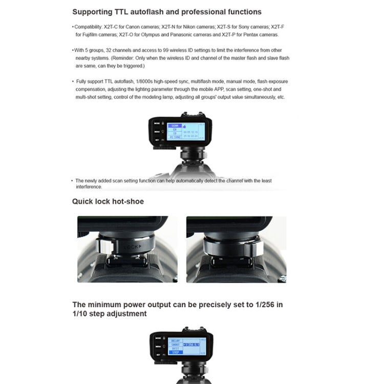 Godox X2T-O E-TTL II Bluetooth Wireless Flash Trigger for Panasonic / Olympus (Black)