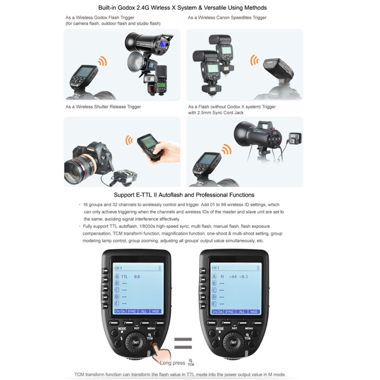 Godox Xpro-S TTL Wireless Flash Trigger for Sony (Black)