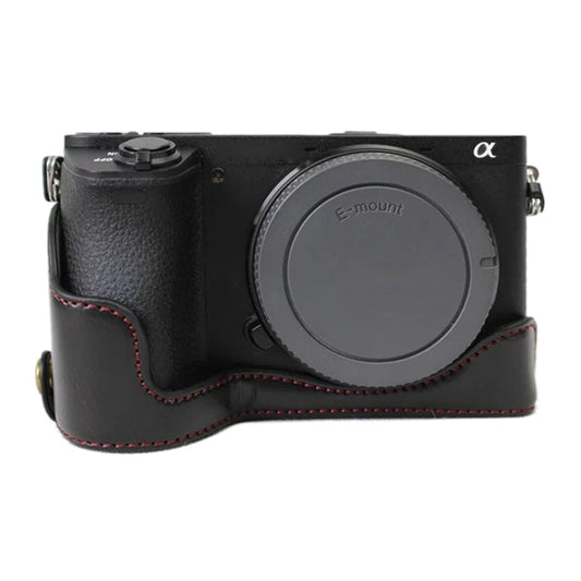1/4 inch Thread PU Leather Camera Half Case Base for Sony ILCE-A6500 / A6500, For Sony ILCE-A6500 / A6500