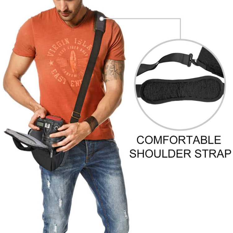 CADEN D1 Waterproof Crossbody Shoulder SLR Camera Bag, Size: 19 x 13x 21cm (Black)