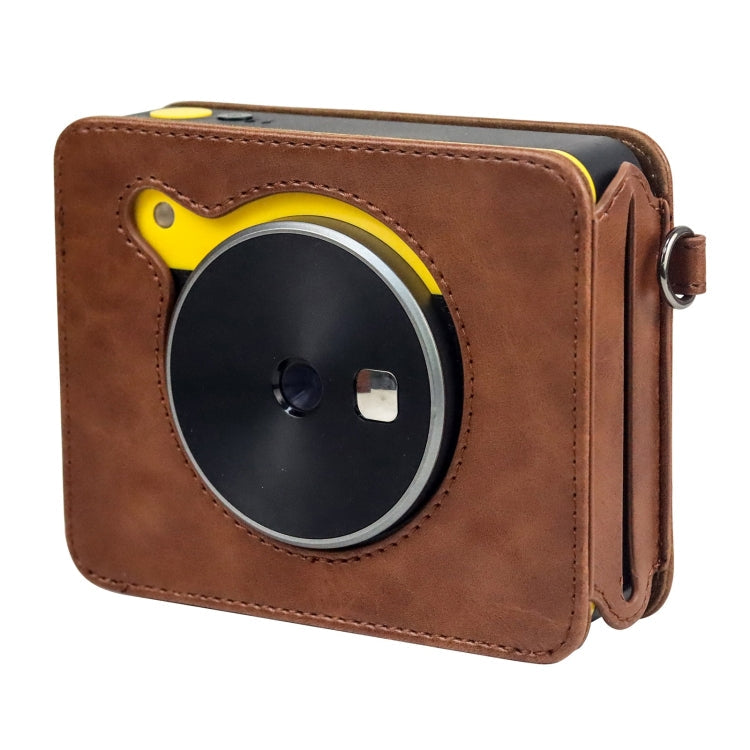 For Kodak Mini Shot 3 Square Retro / C300R instax Full Body Camera PU Leather Case Bag with Strap, For Kodak Mini Shot 3 Square Retro / C300R