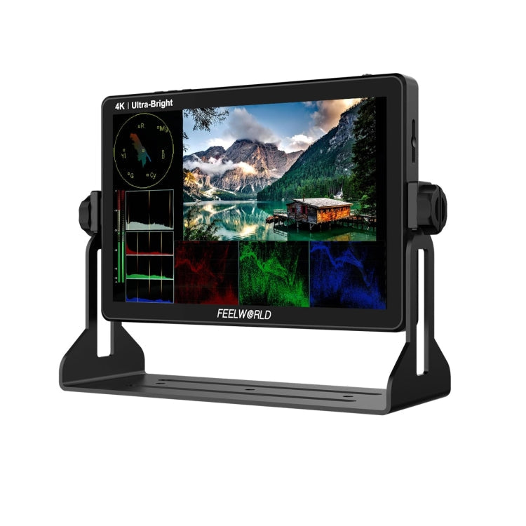 FEELWORLD LUT11H 10.1 Inch Ultra Bright 2000nit DSLR Camera Field Monitor Touch Screen 4K HDMI F970 External Power and Install Kit (AU Plug)