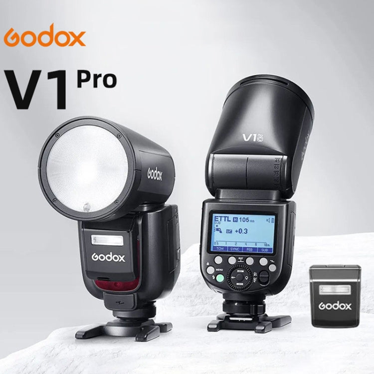 Godox V1Pro TTL Li-ion Round Head Camera Flash Light (Black)