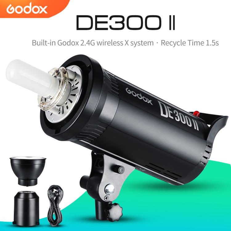 Godox DE300II 300Ws Studio Flash Light Strobe Lamp Head Bowens Mount Speedlight (UK Plug)