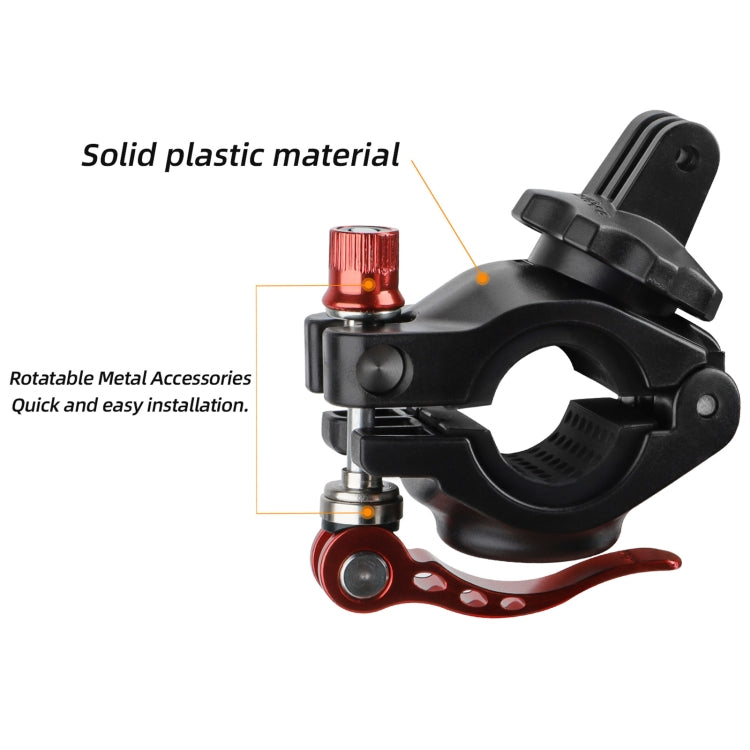 Sunnylife Sports Camera Universal Bicycle Clamp 360 Rotation 19-35mm Clip for DJI Action / Insta360 / GoPro (Black)