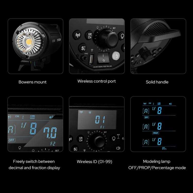 Godox DP1000III-V Studio Flash Photo Light 1000Ws 2.4G Wireless X System Bowens Mount Light (US Plug)