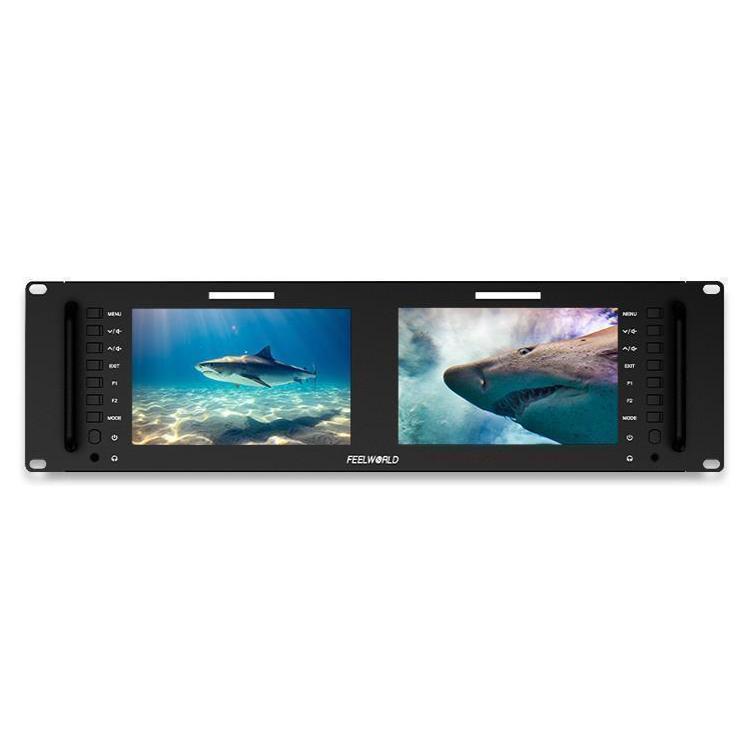 FEELWORLD D71 PLUS-H Dual 7 inch 3RU Rackmount Monitor 4K HDMI 1920 x 1200 IPS Monitor (US Plug)