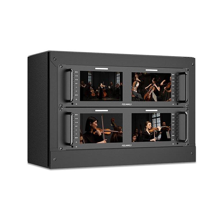 FEELWORLD D71 PLUS-H Dual 7 inch 3RU Rackmount Monitor 4K HDMI 1920 x 1200 IPS Monitor (EU Plug)