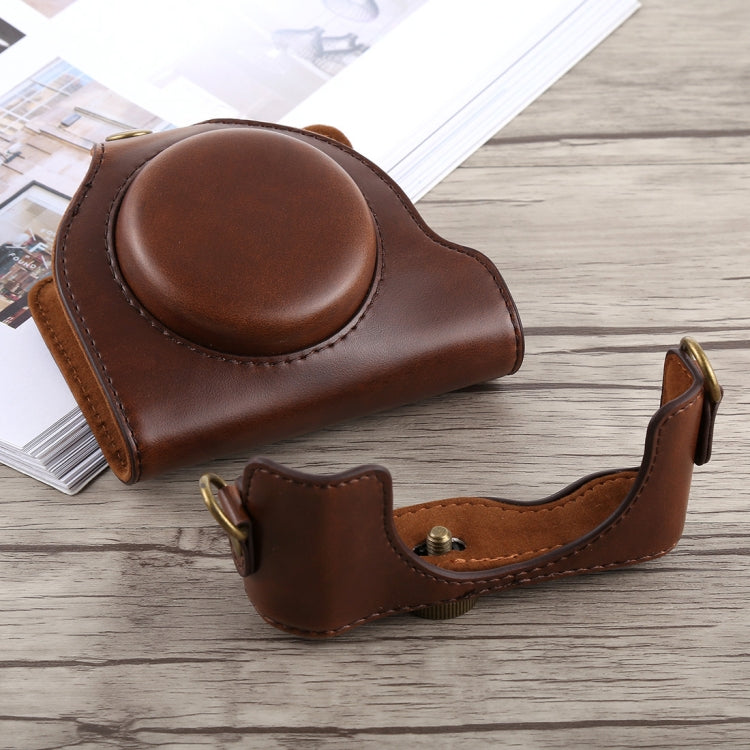 Full Body Camera PU Leather Case Bag with Strap for Sony DSC-HX90, For Sony HX90