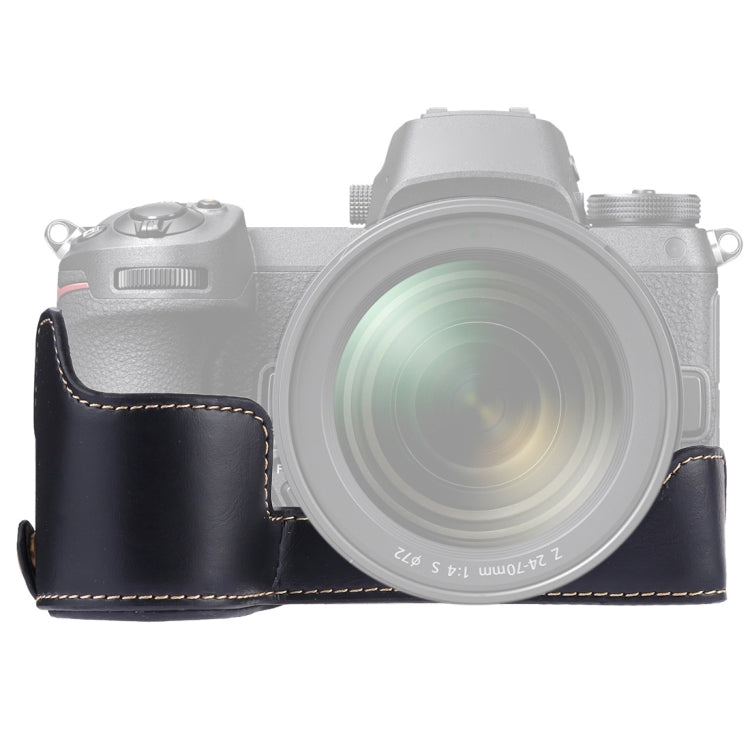 1/4 inch Thread PU Leather Camera Half Case Base for Nikon Z6 / Z7, For Nikon Z6