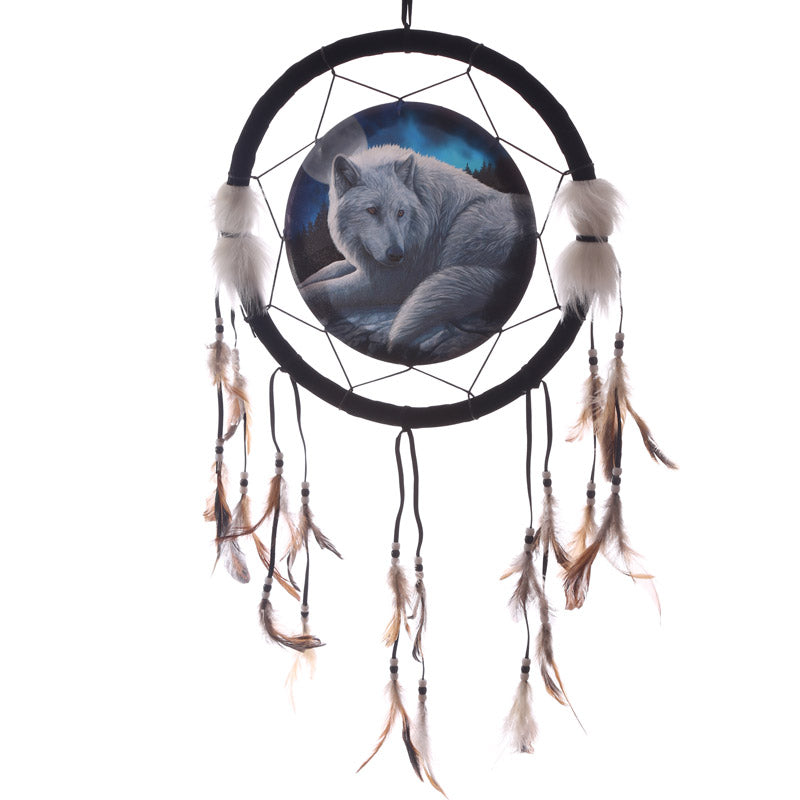 Lisa Parker Guardian of the North Wolf Dreamcatcher 33cm