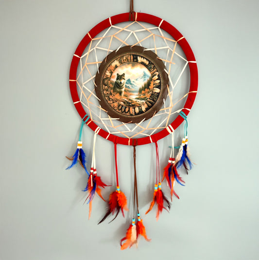 Autumnal Wolf Dreamcatcher 33cm