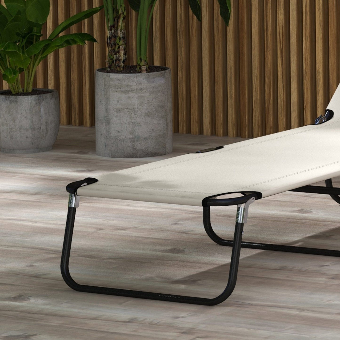 Outsunny 2 Piece Reclining Chaise Lounge with 5-Level Adjustable Backrest