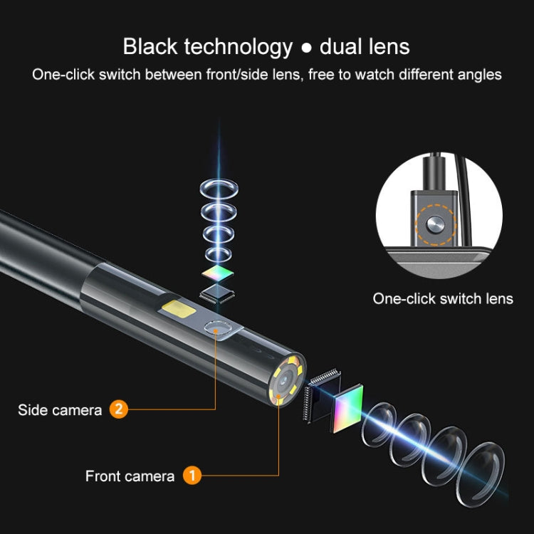 TESLONG NTS500B 5 inch 5mm Dual Lens HD Endoscope 200W Pixel Industrial Endoscope