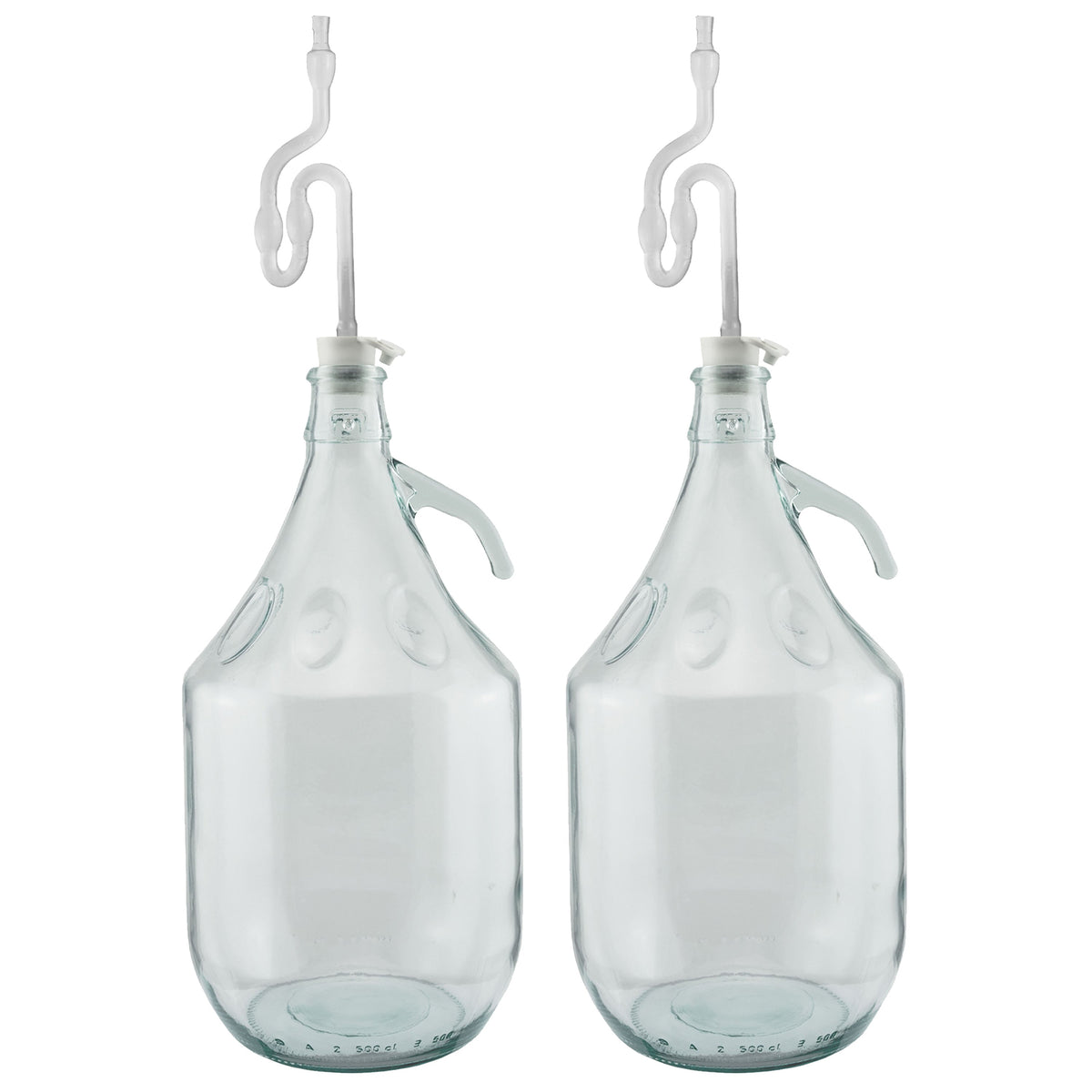 Glass Demijohn 5L 2 Pack Plain With Airlock & Bung
