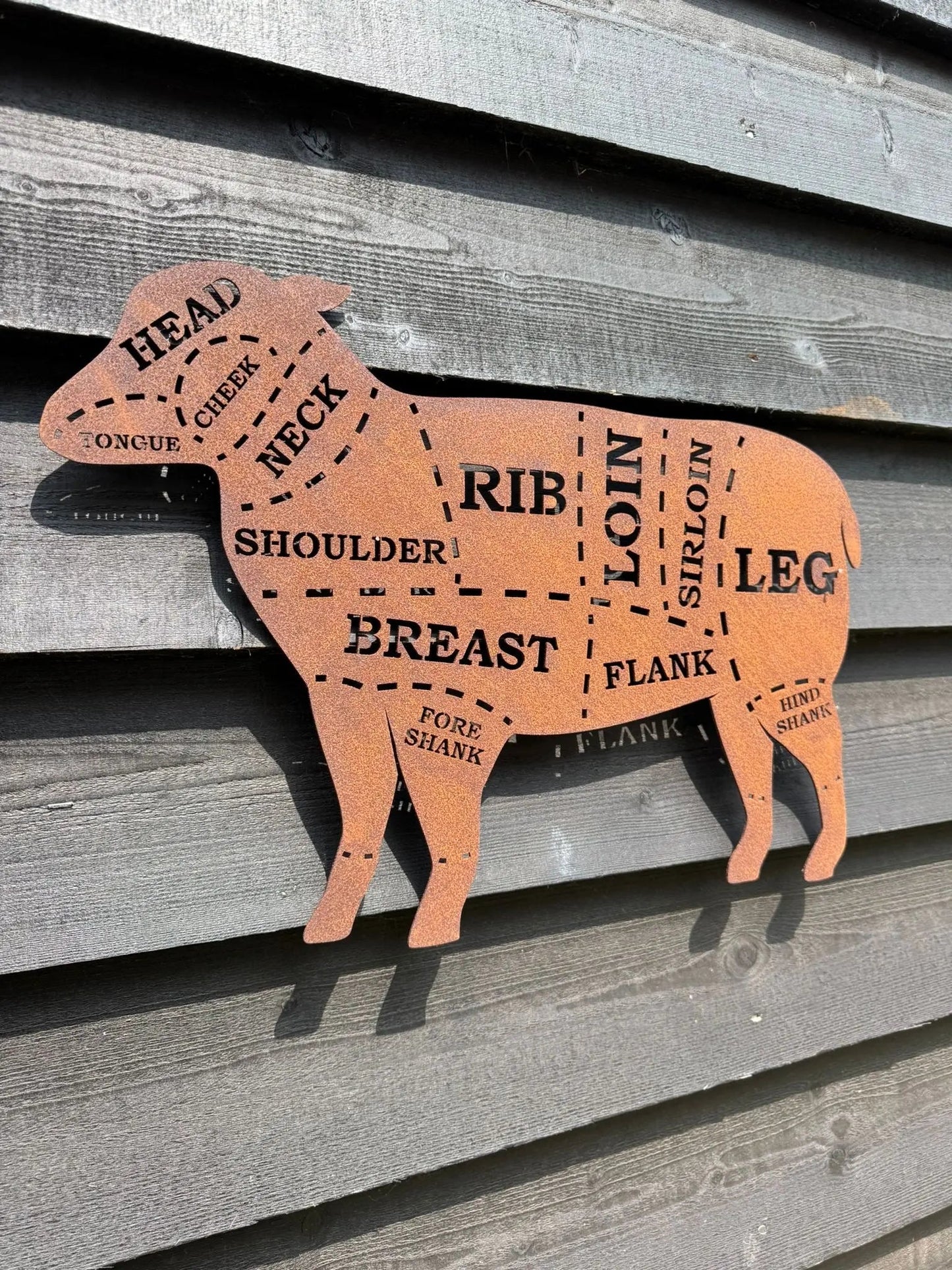 Rusty Metal Butchers Lamb Sign