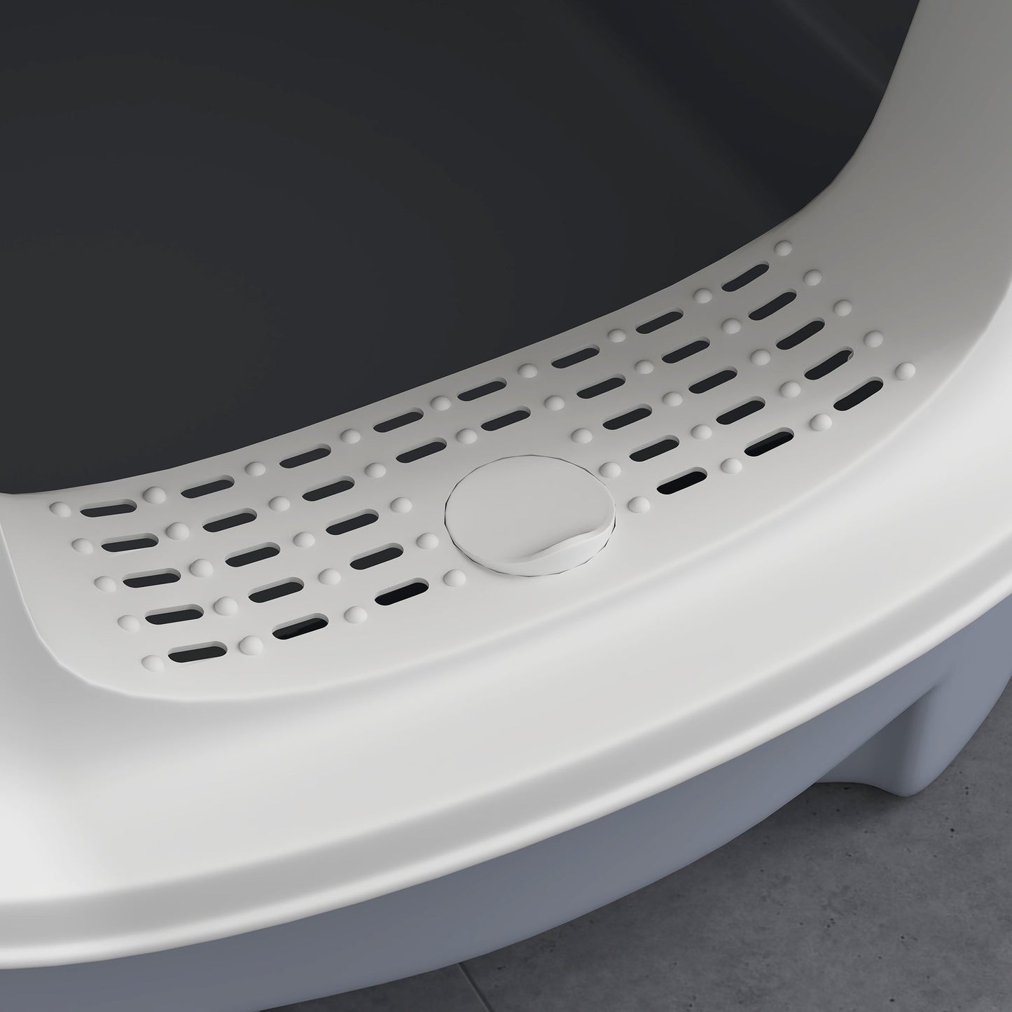 PawHut Cat Litter Box, Hooded Cat Litter Tray with Lid, Scoop, Grey