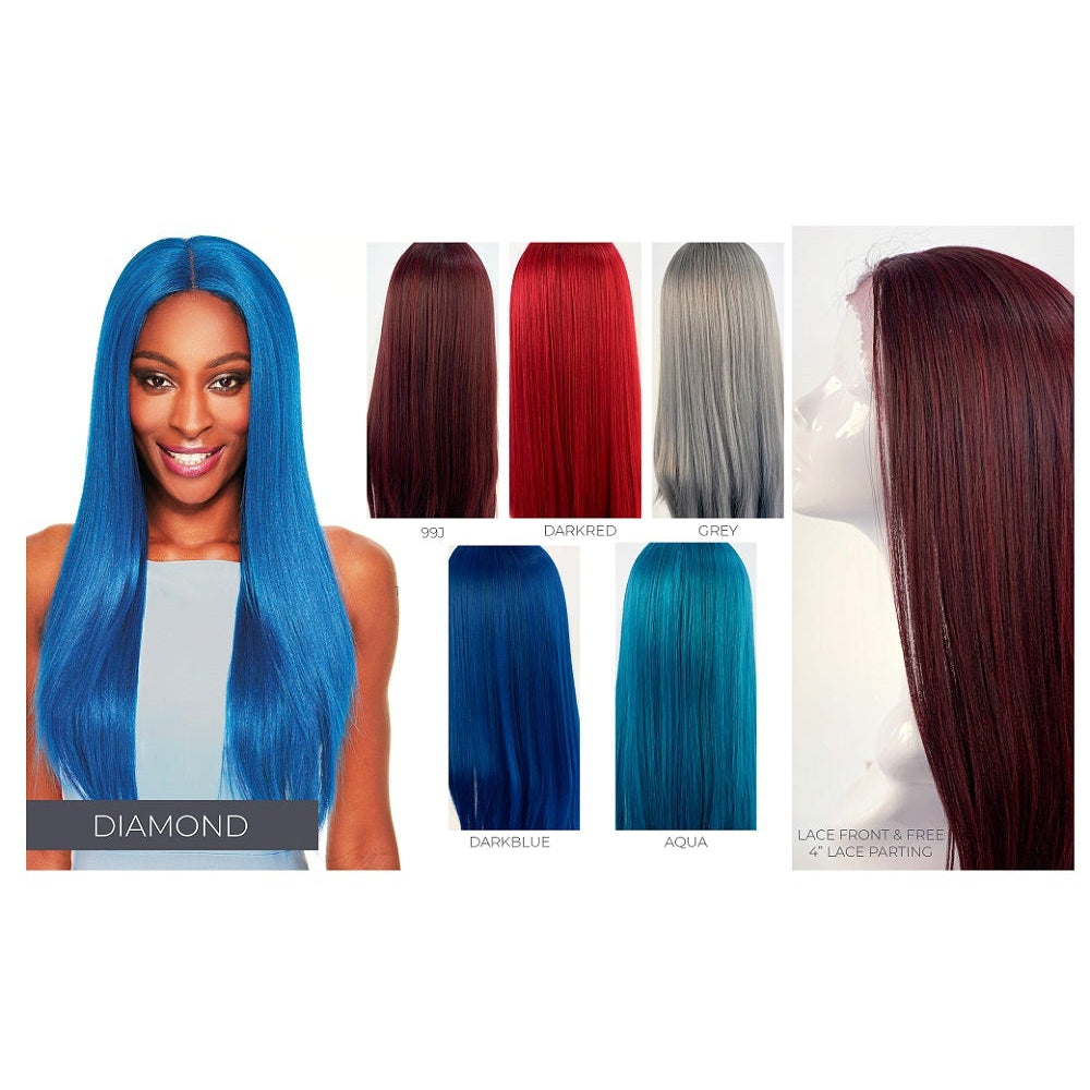 Sleek Diamond Spotlight 101 Synthetic Lace Front Wig - Natural Hairline & Easy Styling for Women