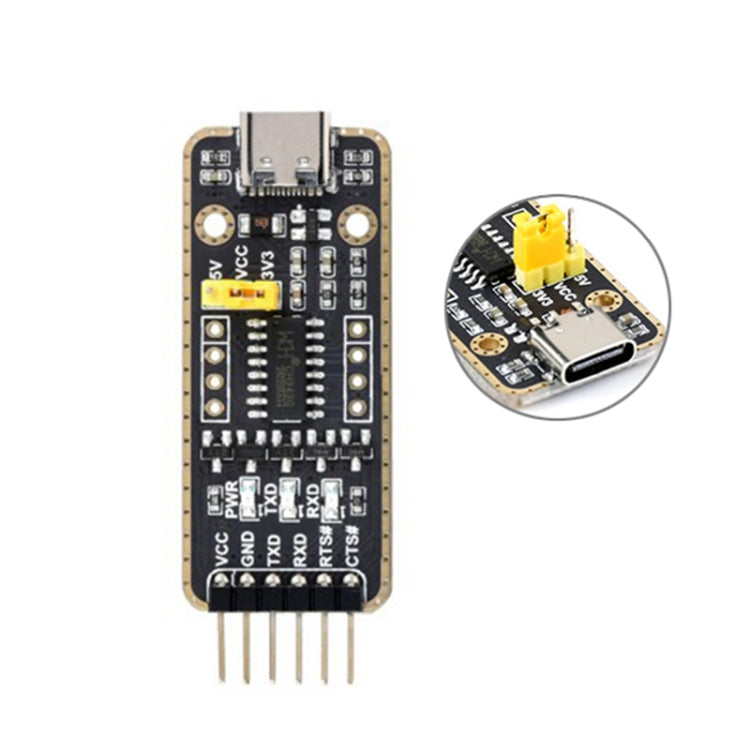 Waveshare Type-C / USB-C to UART High Band Rate Transmission Module Connectors, USB-C