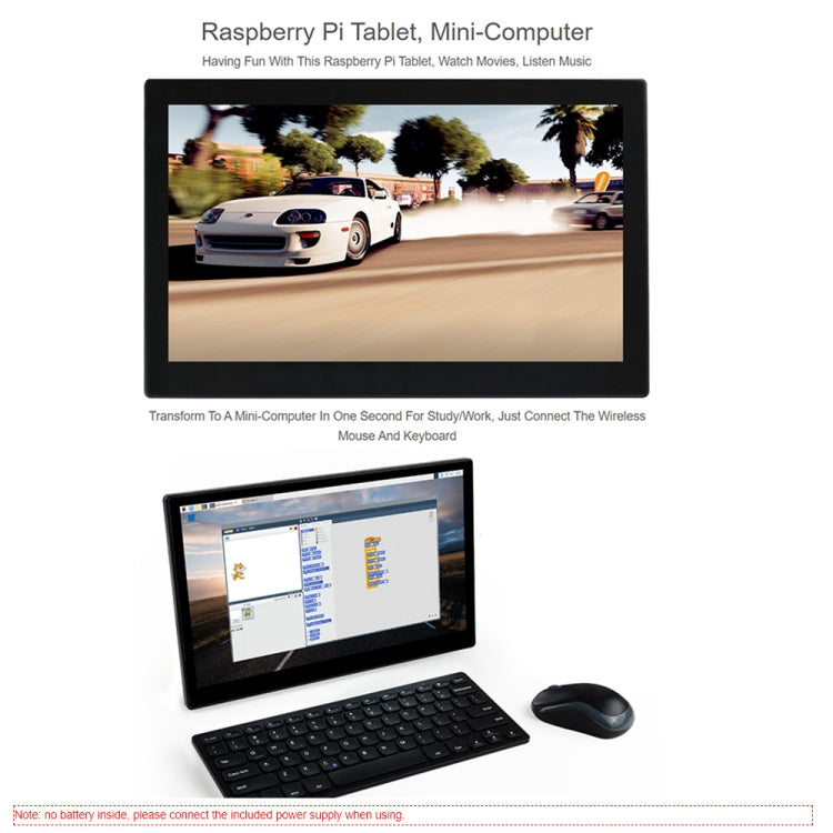 Waveshare 13.3 inch Mini-Computer Powered by Raspberry Pi 3A+, HD Touch Screen(EU Plug)