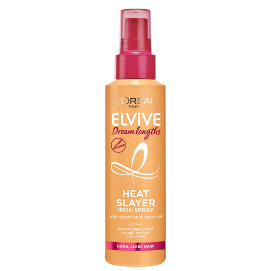 L'Oréal Elvive Dream Lengths Heat Slayer Iron Spray for Heat Protection & Frizz Control on Long, Damaged Hair