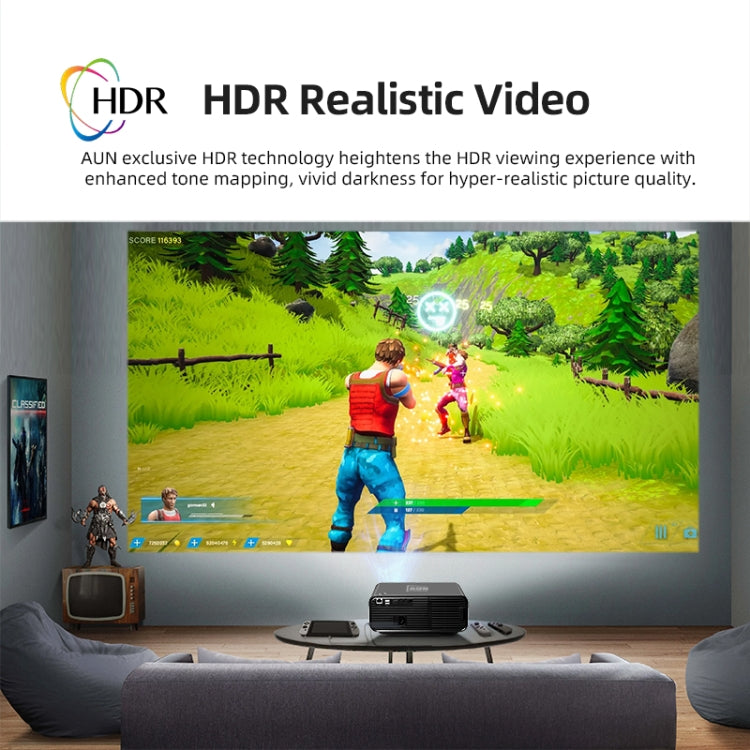 AUN U001 4K 18000 Lumens Portable Home Theater LED HD Digital Projector (AU Plug)