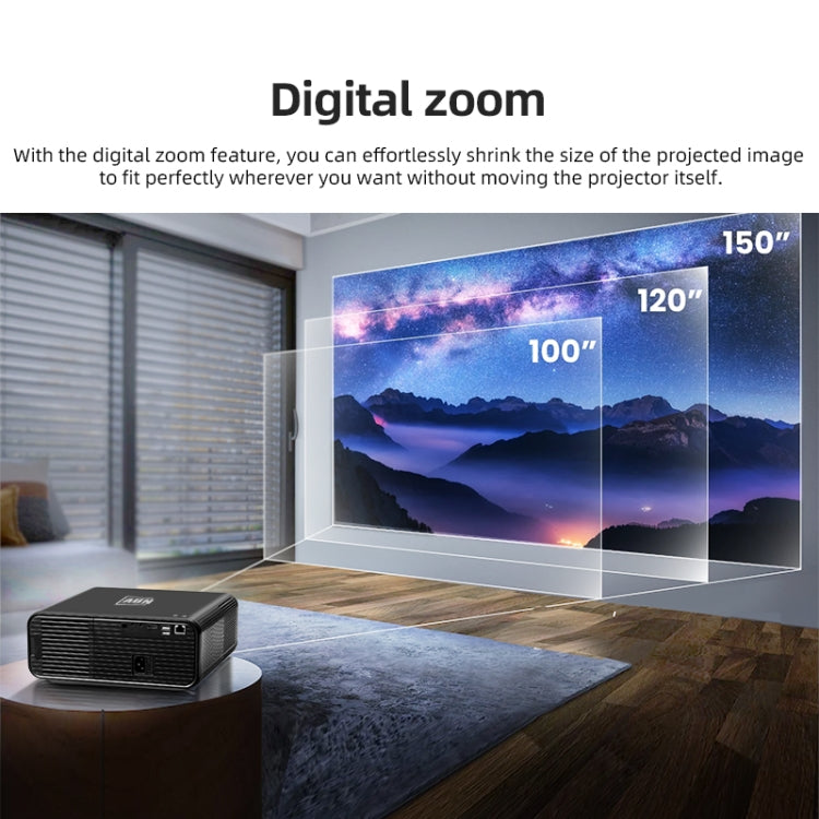 AUN U001 4K 18000 Lumens Portable Home Theater LED HD Digital Projector (UK Plug)