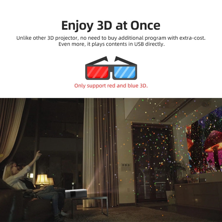 AUN U001 4K 18000 Lumens Portable Home Theater LED HD Digital Projector (UK Plug)