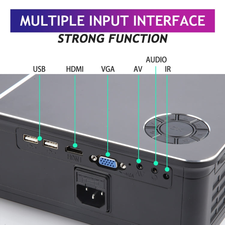 Wejoy L5 Home Theater Adjustable Optical Keystone Full HD 1080P LED LCD Video Projector with Remote Control (UK Plug)